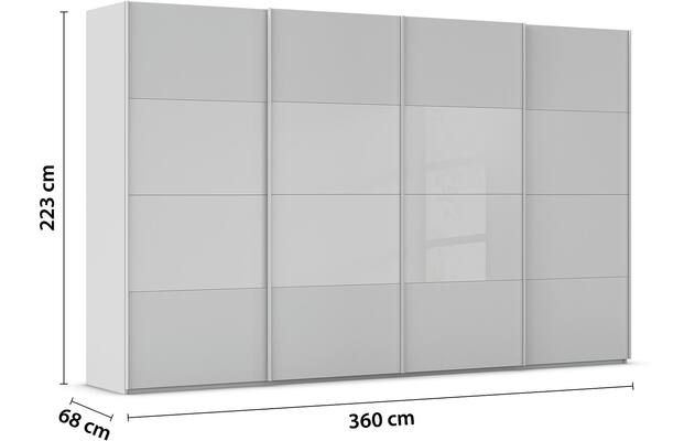 Goossens kledingkast finca combi glans mat glas grijs hoogwaardig meubelplaat - 8244398-{merk}-finca-combi-sts-grijs-schuifdeuren-03